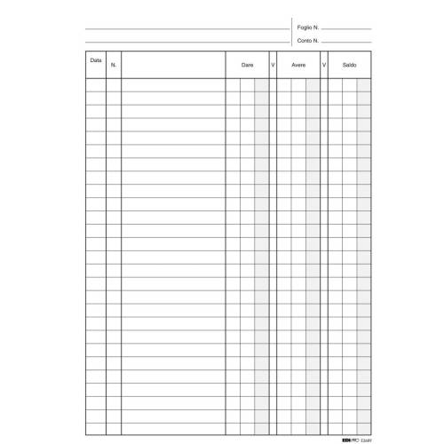 Registro dare/avere/saldo - 24 x 17cm...