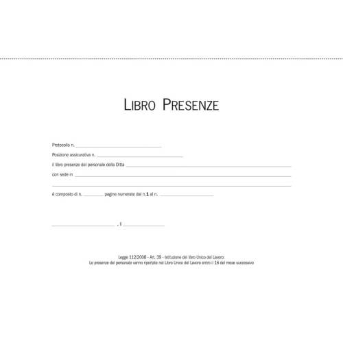 Blocco presenze mensili - 21 x 30cm -...