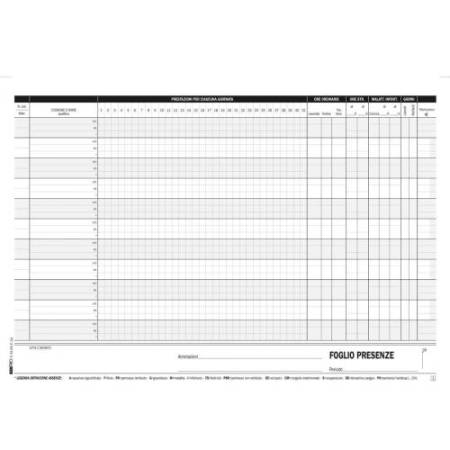 Blocco presenze mensili - 21 x 30cm - 50/50 fogli autoricalcanti - Edipro