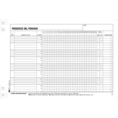 Blocco presenze - 15 x 23cm - 50/50...