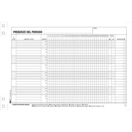 Blocco presenze - 15 x 23cm - 50/50 fogli autoricalcanti - Edipro