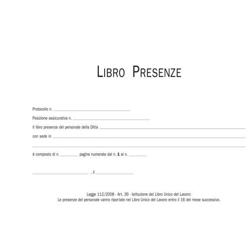 Blocco presenze - 15 x 23cm - 50/50...