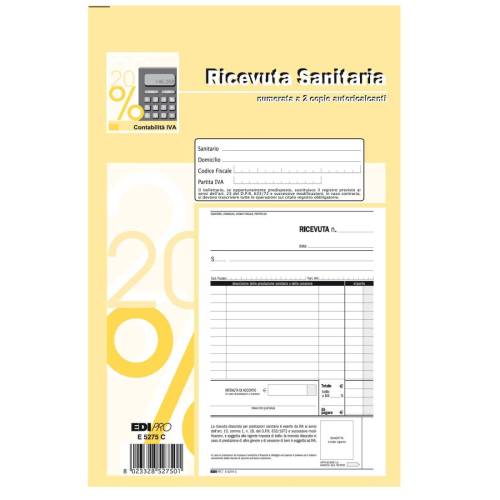 Blocco ricevute sanitarie numerate -...