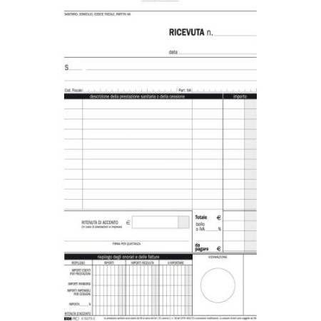 Blocco ricevute sanitarie numerate - 50/50 fogli autoricalcanti - 23 x 15cm - Edipro