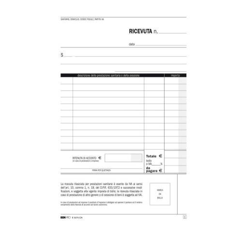 Blocco ricevute sanitarie - 50/50...