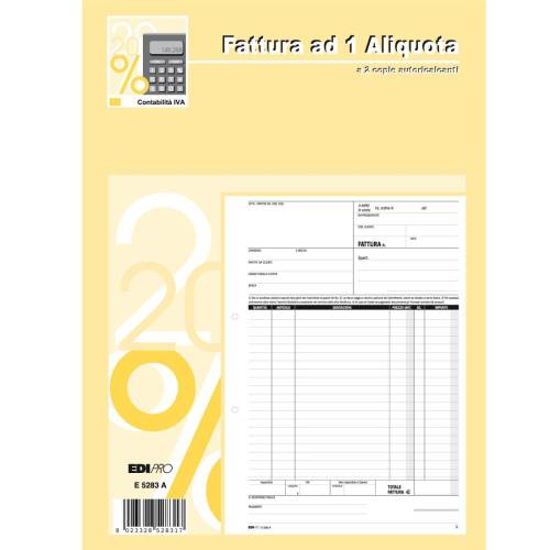 Blocco fatture 1 aliquota Iva - 50/50...