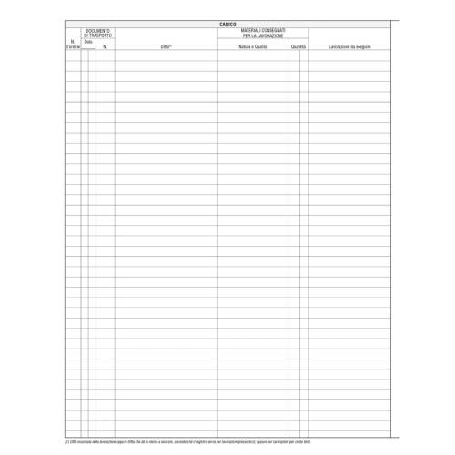 Registro merci in lavorazione - 31 x...