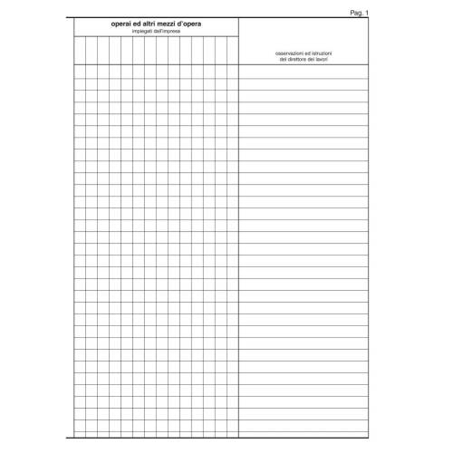 Registro giornale lavori - 31 x 21cm...