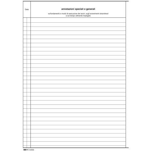 Registro giornale lavori - 31 x 21cm...