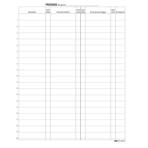 Registro firme presenze al lavoro -...