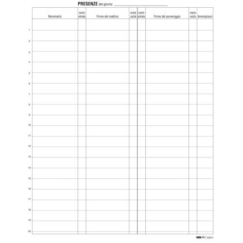 Registro firme presenze al lavoro -...