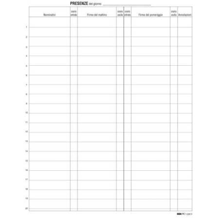 Registro firme presenze al lavoro - 31 x 24cm - 100 fogli - Edipro