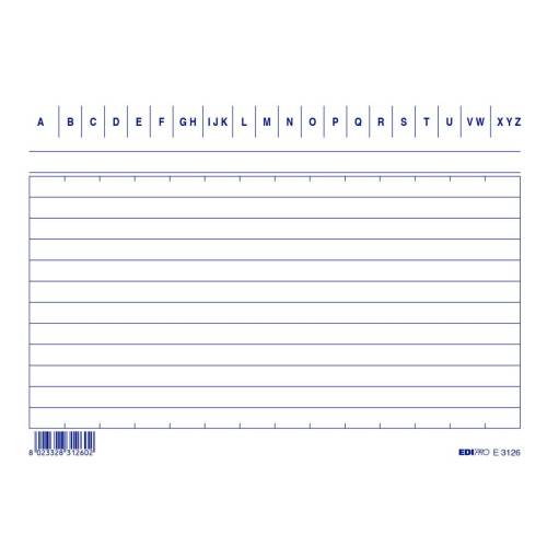 Schede in cartoncino rigate - 15x10,5...