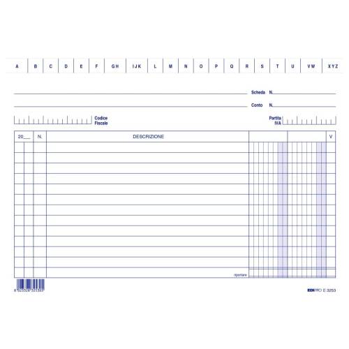 Schede in cartoncino 2 colonne - 15 x...