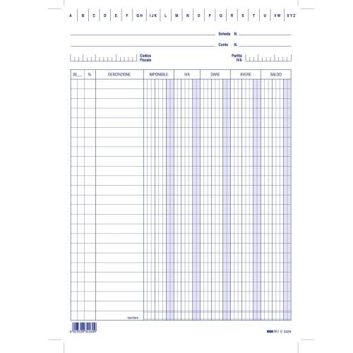 Schede - dare/avere/saldo/iva - 24x17...
