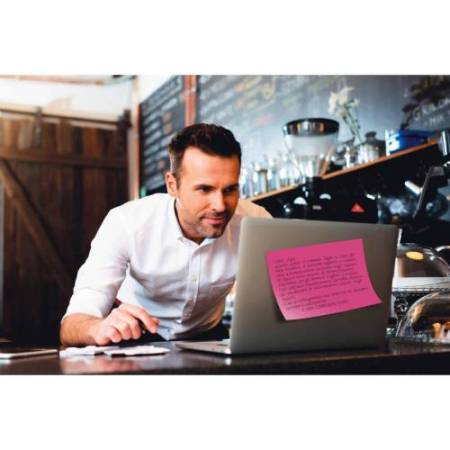 Blocco foglietti Post-it Super Sticky Meeting Notes - 6445-SSP - 152 x 101 mm - rosa/verde neon - 45 fogli - Post-it