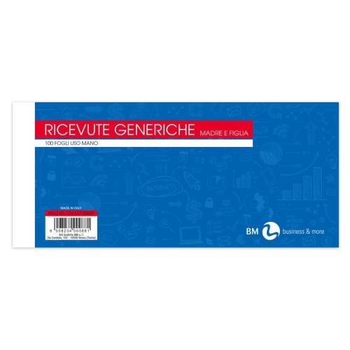 Blocco ricevute generiche - 10 x 22cm...