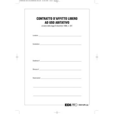 Fascicolo contratto di locazione libero - 29,7 x 21cm - Edipro