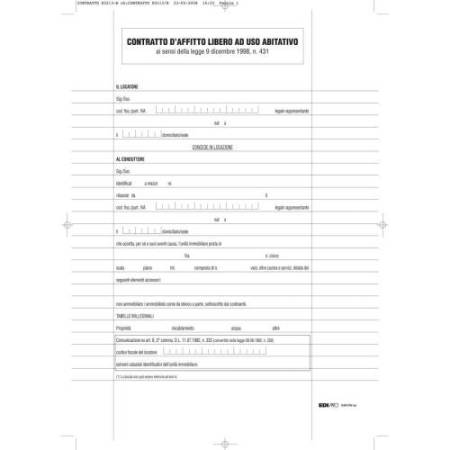 Fascicolo contratto di locazione libero - 29,7 x 21cm - Edipro