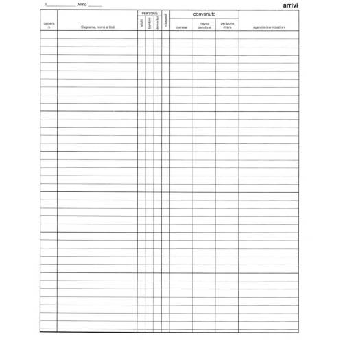 Registro arrivi/partenze - 31 x...