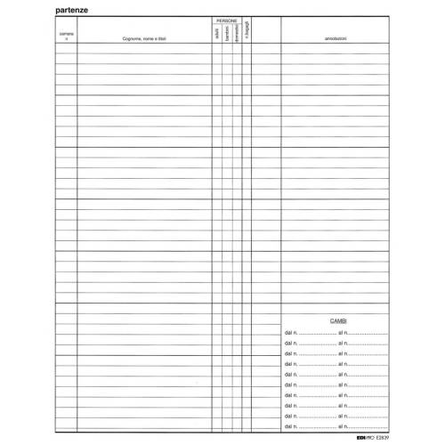 Registro arrivi/partenze - 31 x...