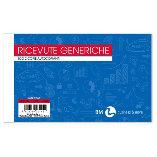 Blocco ricevute generiche - 2 copie...