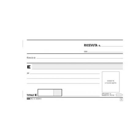 Blocco ricevute generiche - 33 fogli 3 copie autoricalcanti - 9,9 x 17cm - Edipro