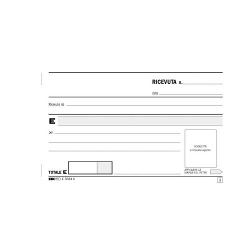 Blocco ricevute generiche - 33 fogli...