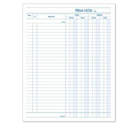 Blocco prima nota cassa - 50 fogli x 2 copie ricalcanti - 22 x 28cm - BM