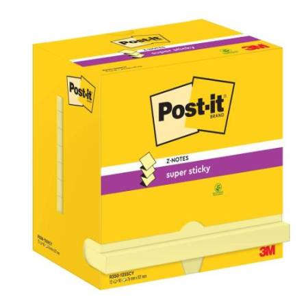 Blocco Post-it Super Sticky Z Notes - R350-123SS-CY - 76 x 127 mm - giallo Canary - 90 fogli - Post-it