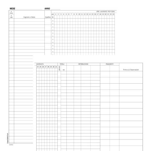 Registro presenze mensili - 48 pagine...