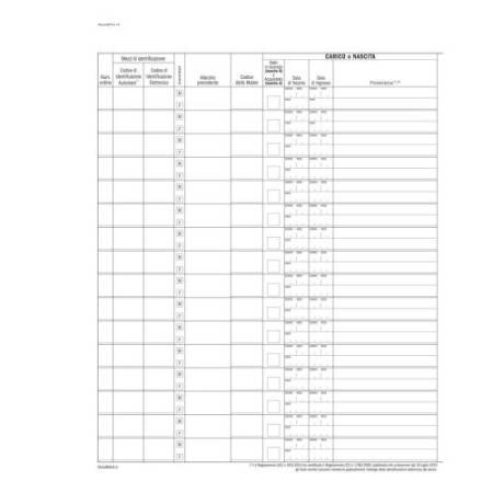 Registro carico/scarico bovini - 23 pagine numerate - 31 x 24,5 cm - DU138313000 - Data Ufficio