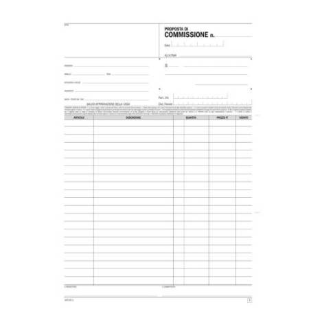 Blocco proposto commissione - 50/50 copia autoricopiante - 29,7 x 21,5 cm - DU16721C000 - Data Ufficio