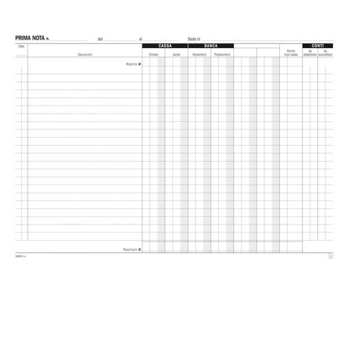 Blocco prima nota cassa - 50/50 copie...