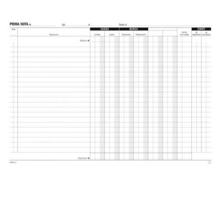 Blocco prima nota cassa - 50/50 copie autoricalcanti - 21,5 x 29,7 cm - DU16804C000 - Data Ufficio
