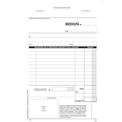 Blocco ricevute sanitarie numerate -...
