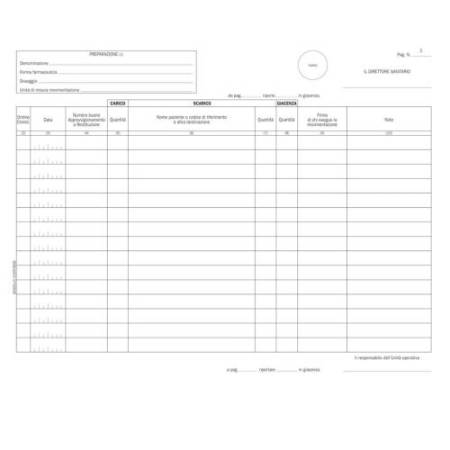 Registro carico/scarico stupefacenti unità operative - 100 pag numerate -  DU132101200 - Data Ufficio