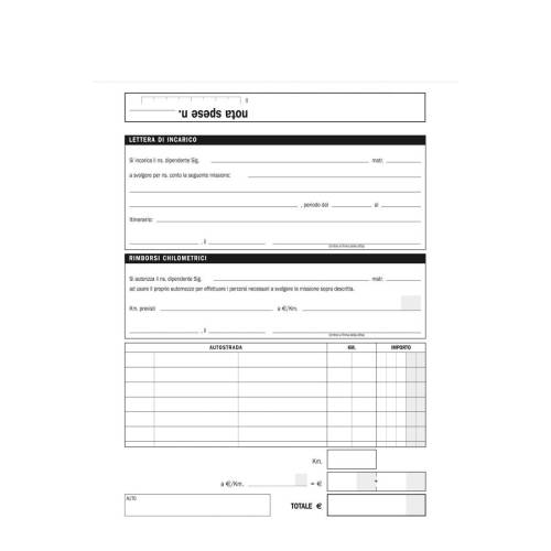 Blocco buste nota spese - staccabili...