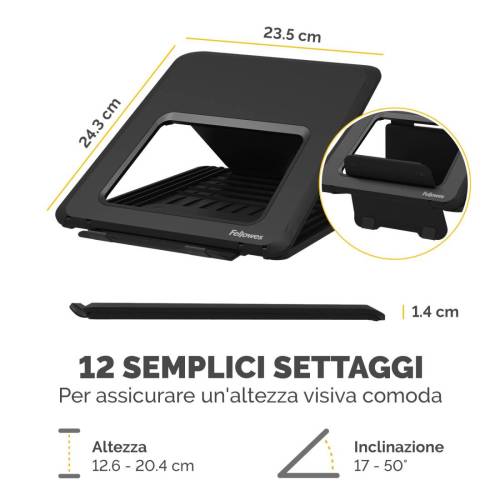 Supporto laptop Breyta - nero - Fellowes