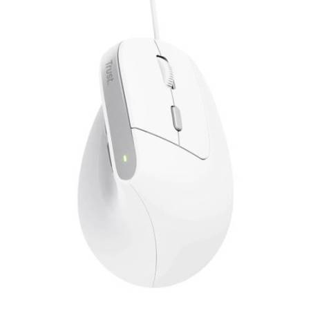 Mouse ergonomico Bayo II - con filo - bianco - Trust
