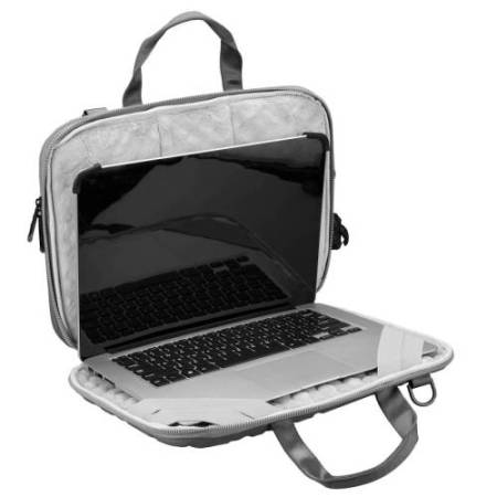 Borsa porta notebook Vacallo 16" - PET - grigio chiaro - SWISS Digital DESIGN