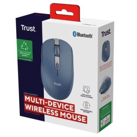 Mouse OZAA wireless - blu - Trust