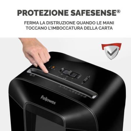 Distruggidocumenti LX85 - a frammenti - nero - Fellowes