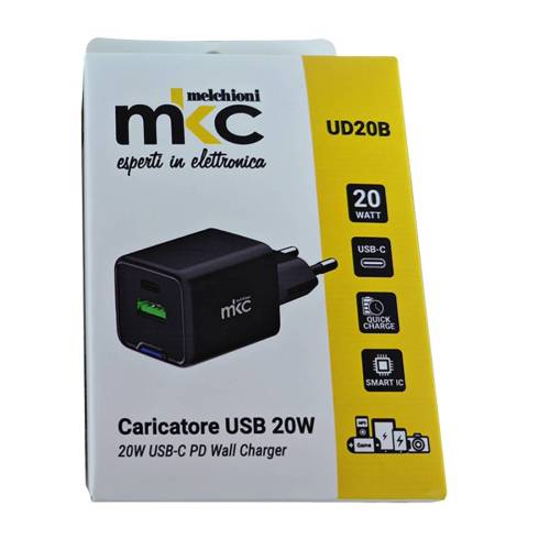 Caricatore USB -  20W -  1 USB-C + 1...