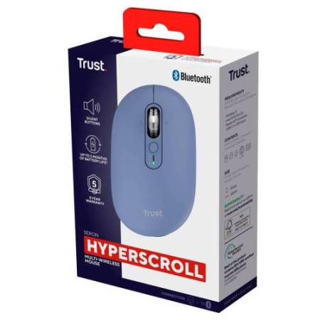 Mouse - ultrasottile - wireless - ricaricabile - Blu - Trust