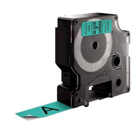 Nastro D1 standard 458090 - 19 mm x 7 mt - PL - nero/verde - Dymo