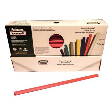 Dorsetti tondi per rilegatura - 3 mm - rosso - Fellowes - scatola 50 pezzi