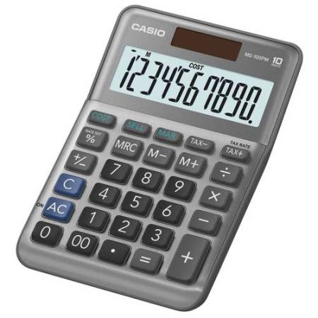 Calcolatrice da tavolo MS-100FM - 10 cifre - big display - grigio - Casio
