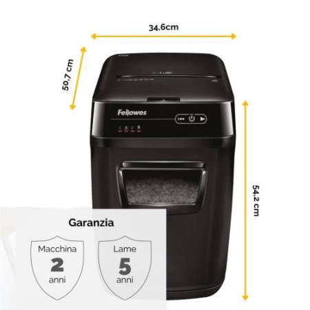 Distruggidocumenti AutoMax 150C - a frammenti - 32L - Fellowes