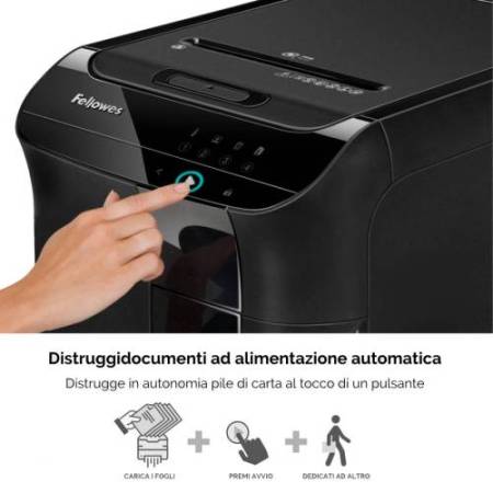 Distruggidocumenti AutoMax 350C - a frammenti - 68L - Fellowes